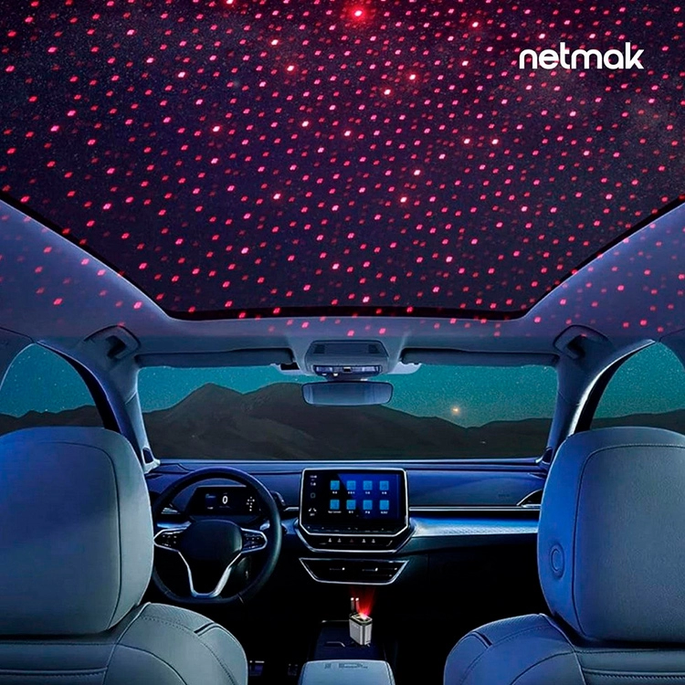 Cargador Netmak para Auto 4 RN 1 66W con Poryector de Luces Art.NM-UCC9